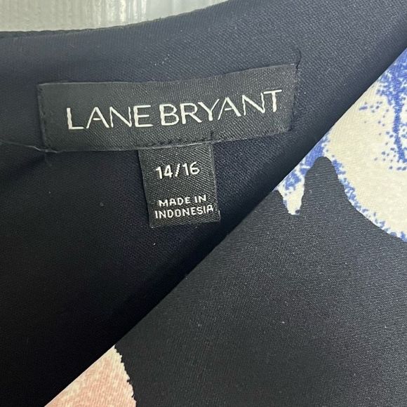 Lane Bryant Asymmetrical Hem‎ Floral Lined Sleeveless Mini Dress Size 14 - Picture 3 of 12